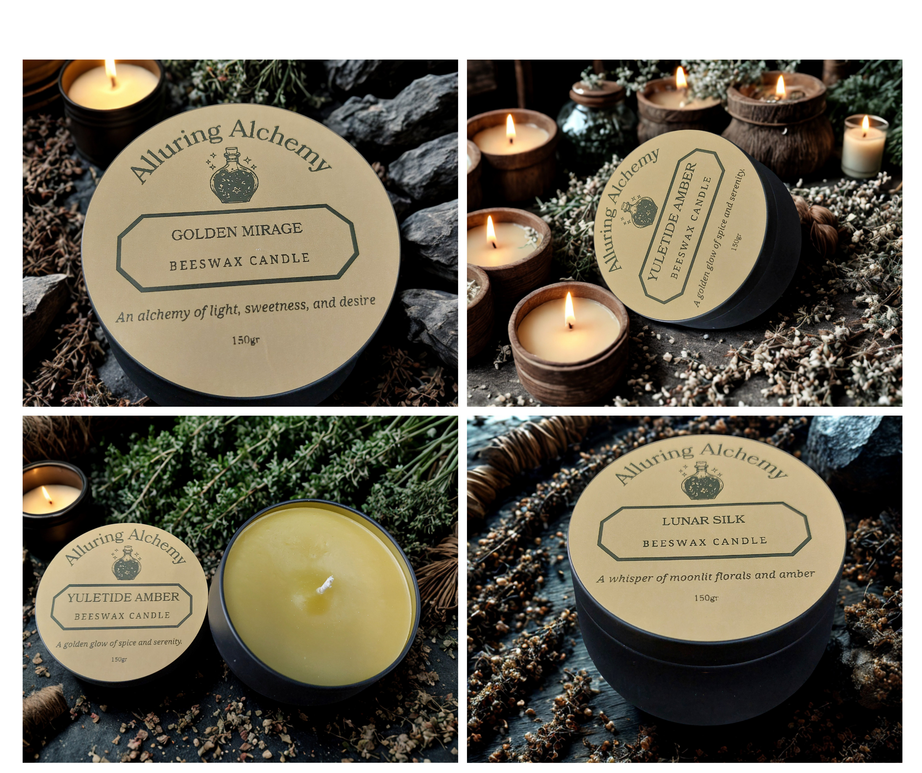 "Pure Bees Wax scented candle with Witchy Vibe"