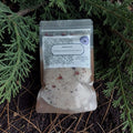 bath salt bag clear on a woodland background