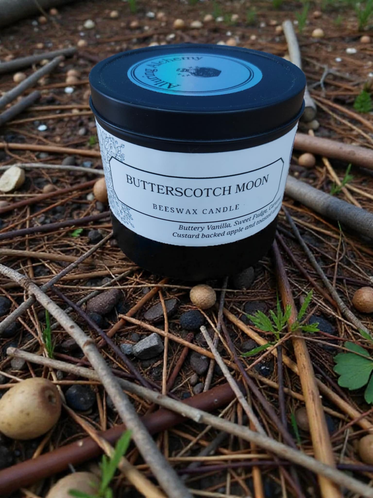 Butterscotch Moon – Pure Beeswax Candle - 8oz | Alluring Alchemy