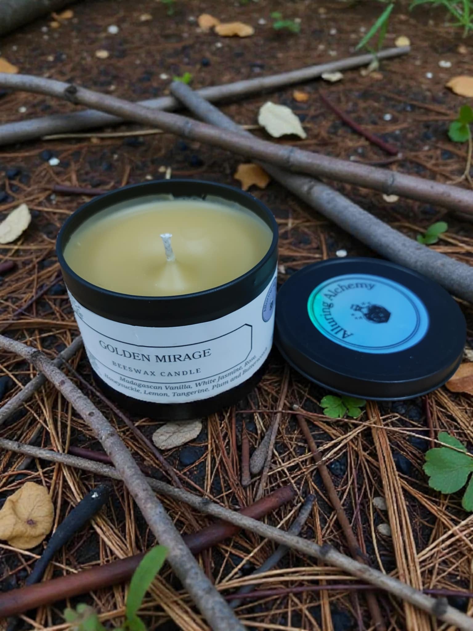 Golden Mirage – Pure Beeswax Candle - 8oz | Alluring Alchemy