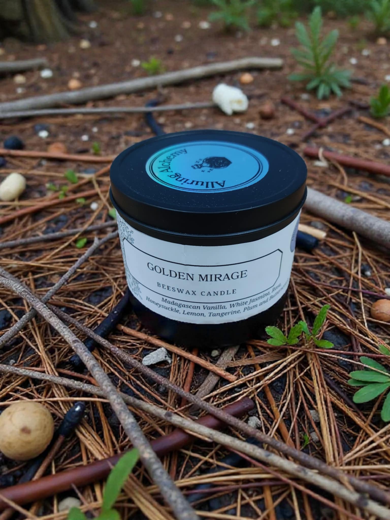 Golden Mirage – Pure Beeswax Candle - 8oz | Alluring Alchemy