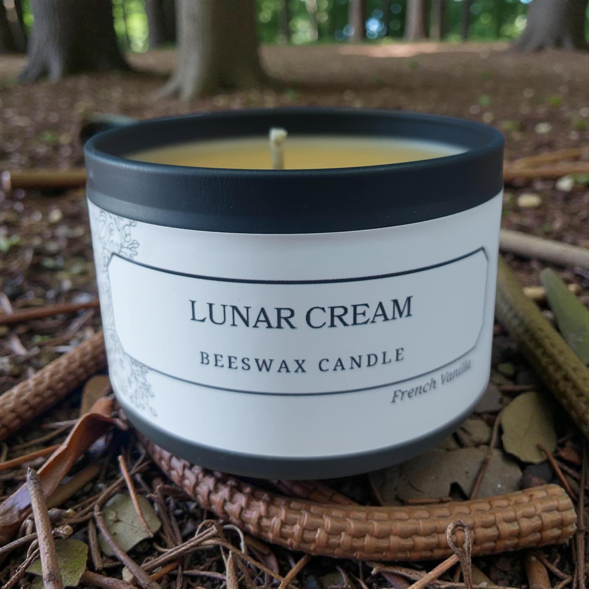 Lunar Cream – Pure Beeswax Candle - 8oz | Alluring Alchemy