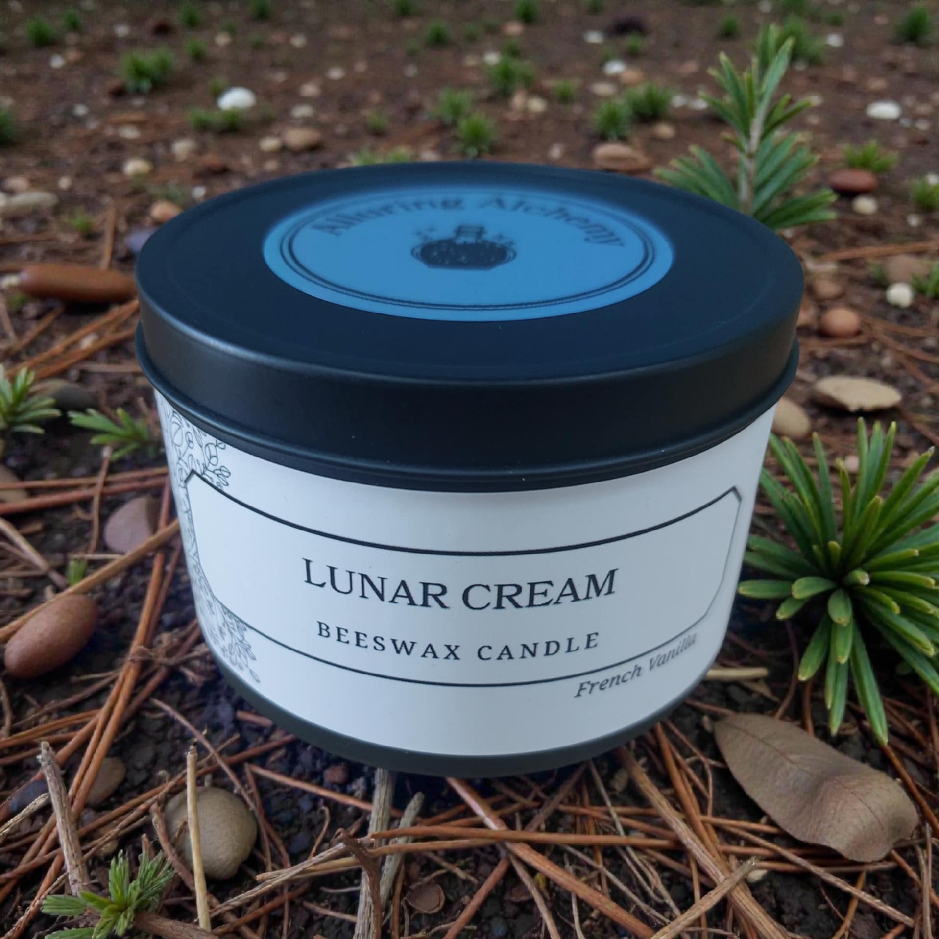 Lunar Cream – Pure Beeswax Candle - 8oz | Alluring Alchemy