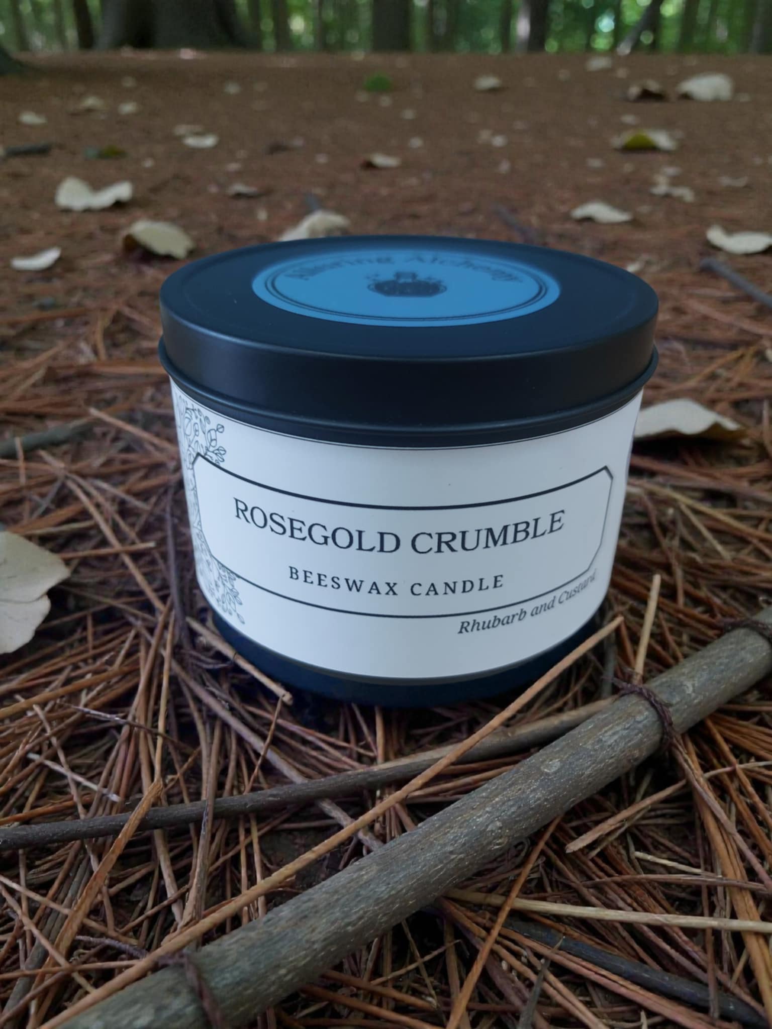 Rosegold Crumble – Pure Beeswax Candle -  8oz | Alluring Alchemy