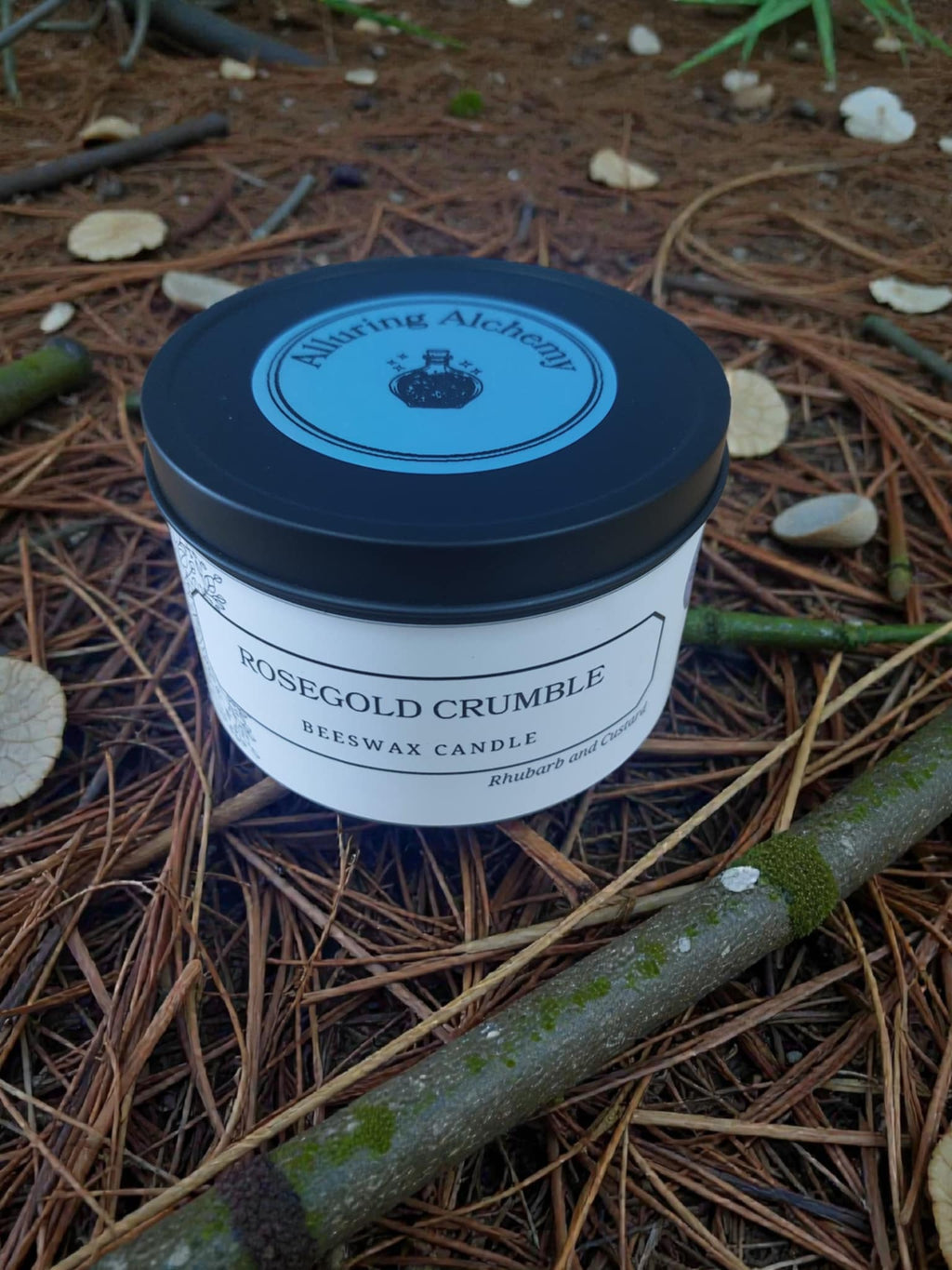 Rosegold Crumble – Pure Beeswax Candle -  8oz | Alluring Alchemy