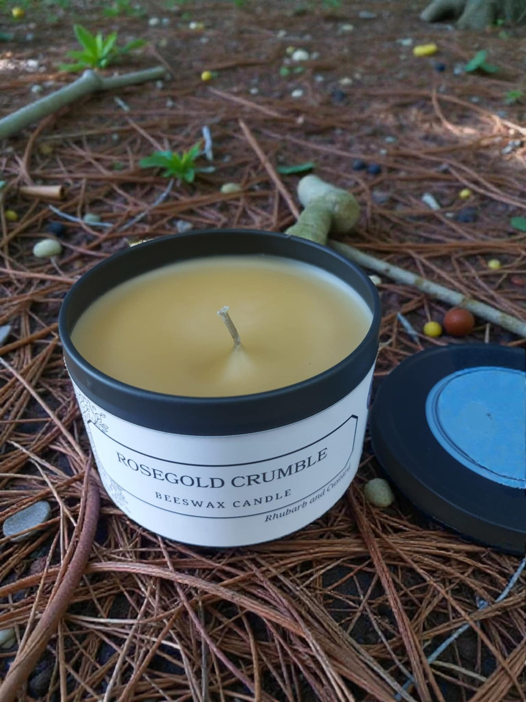 Rosegold Crumble – Pure Beeswax Candle -  8oz | Alluring Alchemy