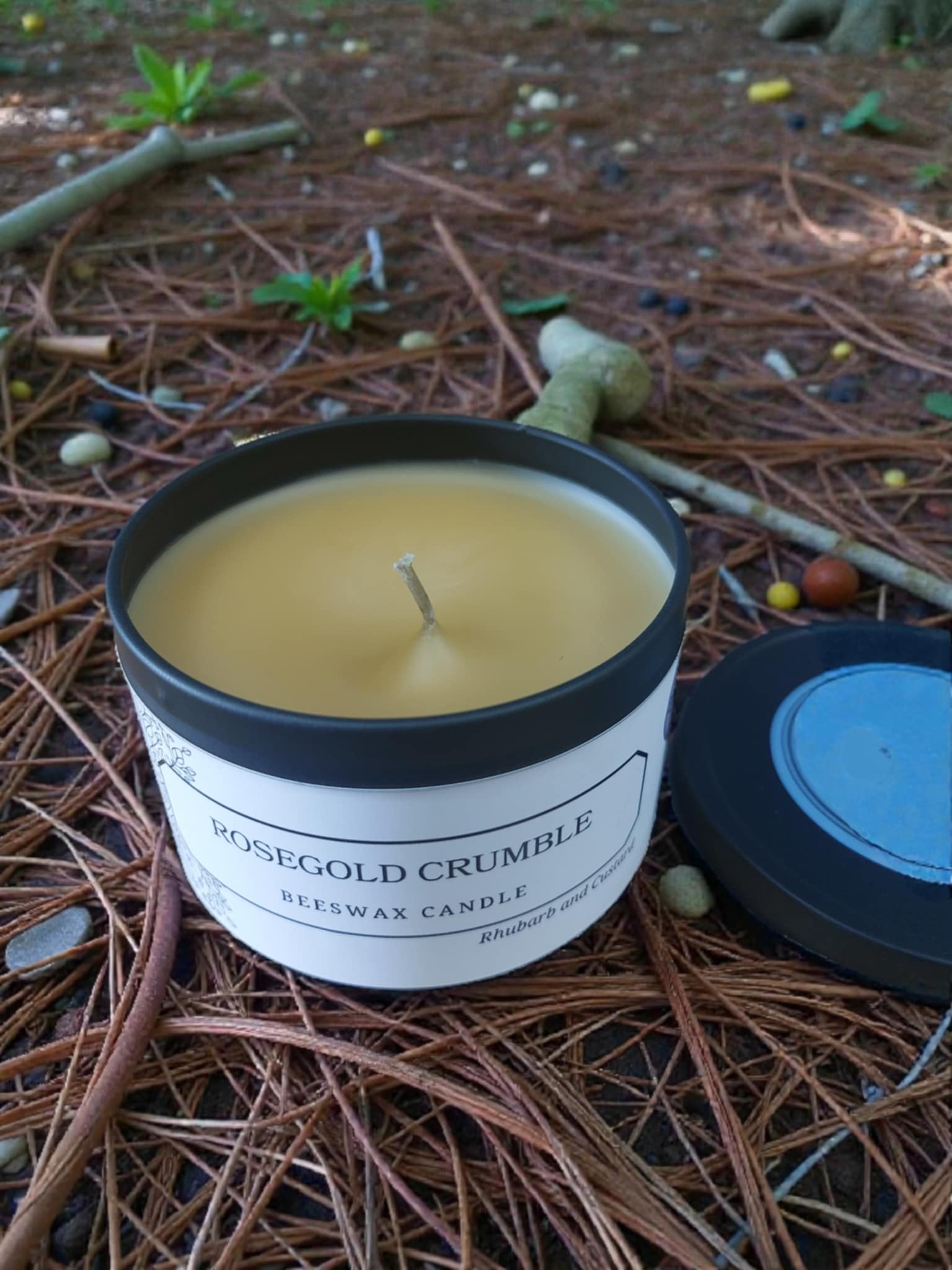 Rosegold Crumble – Pure Beeswax Candle -  8oz | Alluring Alchemy