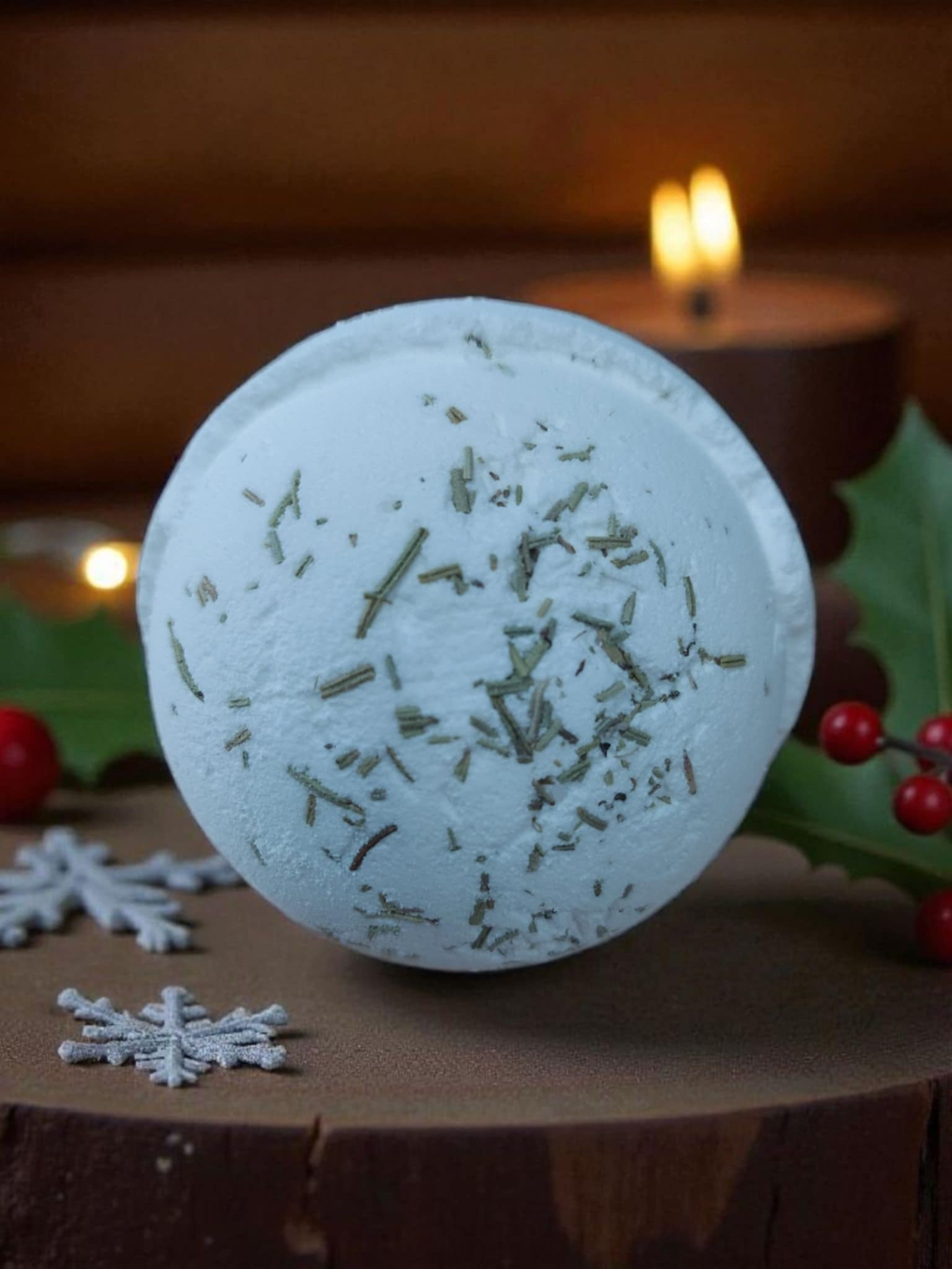 Clarity Himalayan Salt Bath Bomb with rosemary and clary sage by Alluring Alchemy