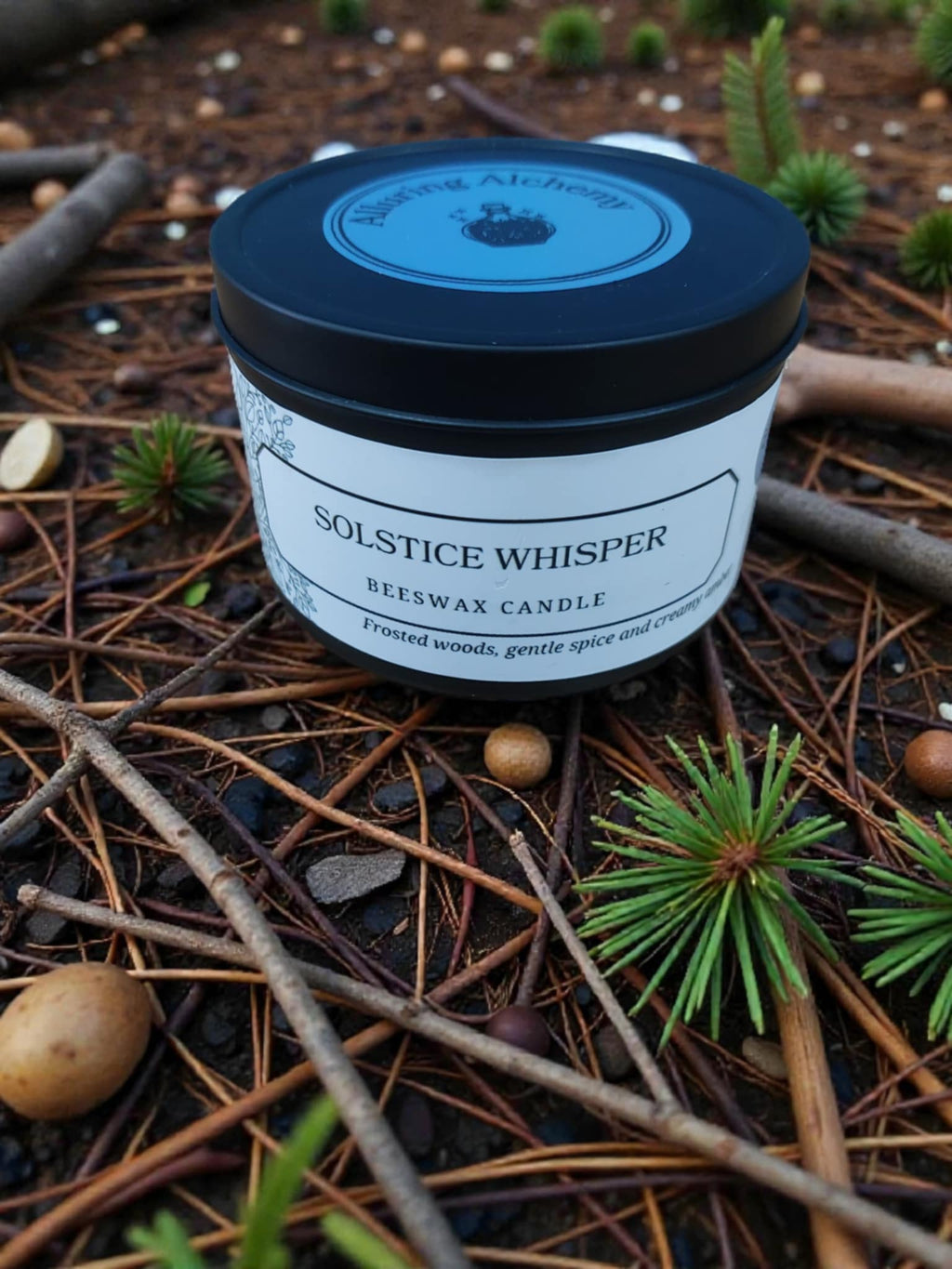 Solstice Whisper – Pure Beeswax Candle - 8oz | Alluring Alchemy